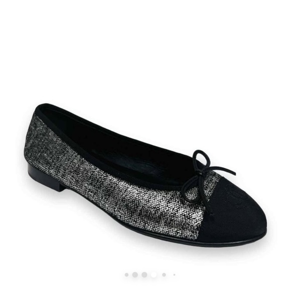 CHANEL ballerina ballet cap toe flats shoes size 36 - Picture 1 of 13